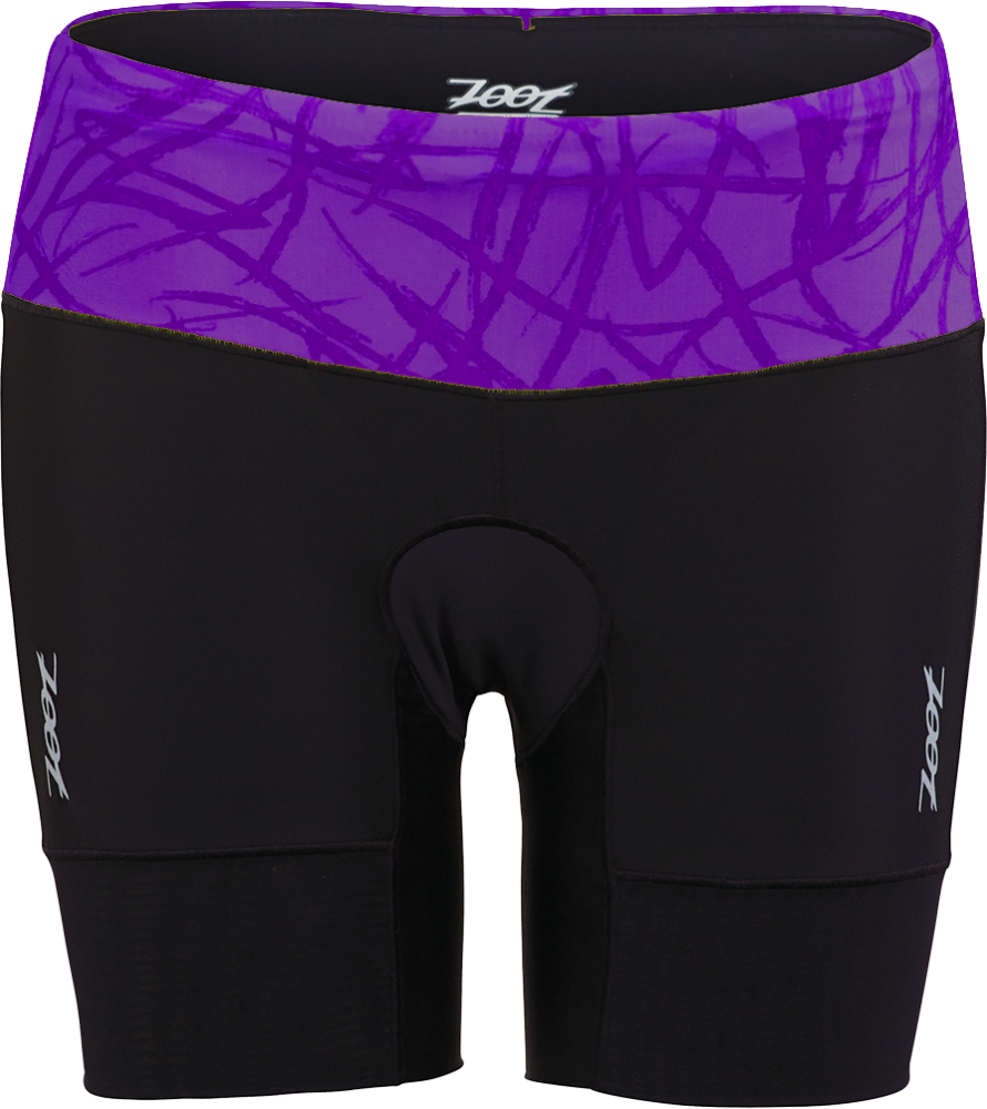 專業級6吋肌能鐵人褲(女)(黑-薰衣紫)